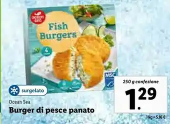 Lidl Burger di pesce panato 250 g offerta