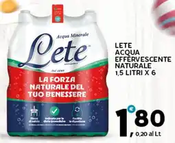 Extra Supermercati Lete acqua effervescente naturale offerta