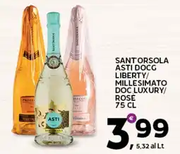 Extra Supermercati Sant'orsola asti docg liberty/ millesimato doc luxury/ rose offerta