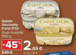Carrefour Market Gelato Vaschetta Carte D'Or offerta