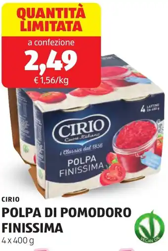 ALDI Cirio polpa di pomodoro finissima offerta