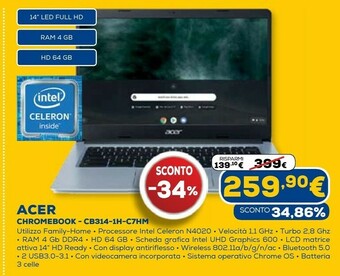 Euronics Chromebook - cb314-1h-c7hm offerta
