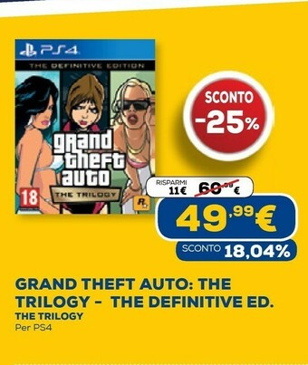 Euronics Grand theft auto: the trilogy – the definitive edition definitiva multilingua playstation 4 offerta