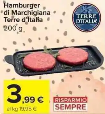 Carrefour Market Hamburger di Marchigiana Terre d'Italia offerta