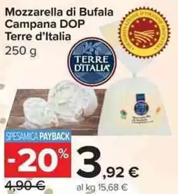Carrefour Market Mozzarella di Bufala Campana DOP Terre d'Italia offerta