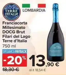 Carrefour Market Franciacorta Millesimato DOCG Brut Filari del Lago Terre d'Italia offerta