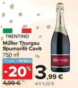 Carrefour Market Müller Thurgau Spumante Cavit offerta