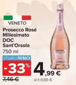 Carrefour Market Prosecco Rosé Millesimato DOC Sant'Orsola offerta