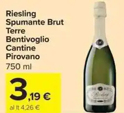 Carrefour Market Riesling Spumante Brut Terre Bentivoglio Cantine Pirovano offerta