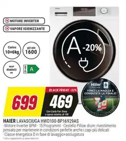 Trony HAIER LAVASCIUGA HWD100-BP16929AS offerta