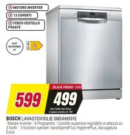 Trony BOSCH LAVASTOVIGLIE SMS46KI01E offerta