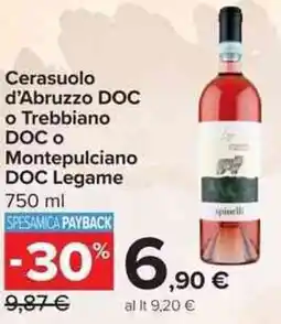 Carrefour Market Cerasuolo d'Abruzzo DOC o Trebbiano DOC O Montepulciano DOC Legame offerta