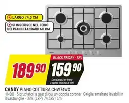 Trony CANDY PIANO COTTURA CHW74WX offerta