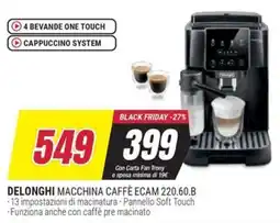 Trony DELONGHI MACCHINA CAFFÈ ECAM 220.60.B offerta