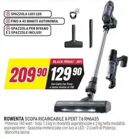 Trony ROWENTA SCOPA RICARICABILE X-PERT 7.6 RH6A35 offerta
