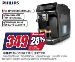Trony PHILIPS MACCHINA CAFFÈ EP3321/40 offerta