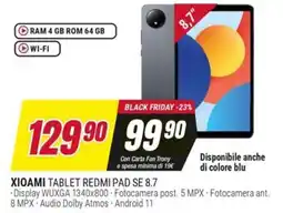 Trony XIOAMI TABLET REDMI PAD SE 8.7 offerta