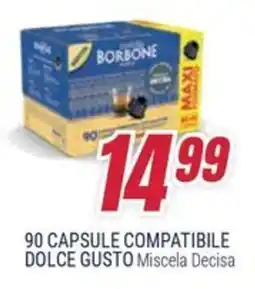 Trony Caffè borbone 90 capsule compatibile dolce gusto miscela decisa offerta