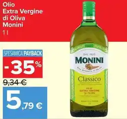 Carrefour Market Olio Extra Vergine di Oliva Monini offerta