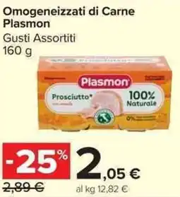 Carrefour Market Omogeneizzati di Carne Plasmon offerta