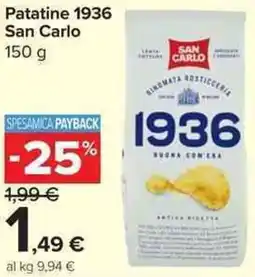 Carrefour Market Patatine 1936 San Carlo offerta