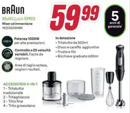 Trony BRAUN MultiQuick 5PRO Mixer ad immersione MQ55254MBK offerta