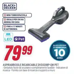 Trony BLACK+ DECKER ASPIRABRICIOLE RICARICABILE DVD320BP-QW PET offerta