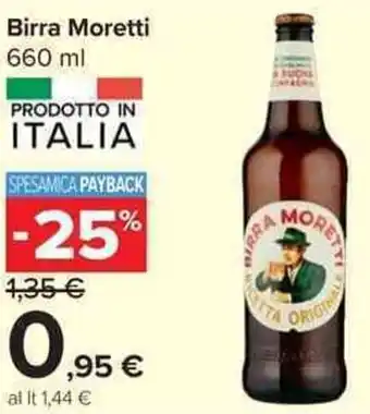 Carrefour Market Birra Moretti offerta