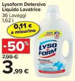 Carrefour Market Lysoform Detersivo Liquido Lavatrice offerta