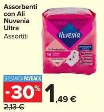Carrefour Market Assorbenti con Ali Nuvenia Ultra offerta