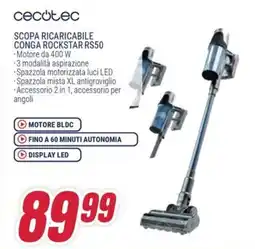Trony Cecotec scopa ricaricabile conga rockstar RS50 offerta