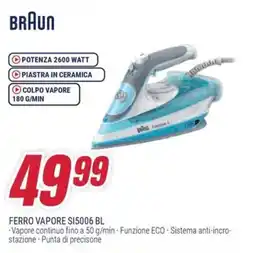Trony BRAUN FERRO VAPORE S15006 BL offerta
