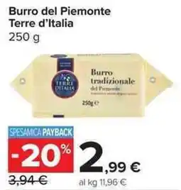 Carrefour Market Burro del Piemonte Terre d'Italia offerta