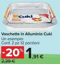 Carrefour Market Vaschette in Alluminio Cuki offerta