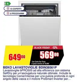 Trony BEKO LAVASTOVIGLIE BDIN38561P offerta