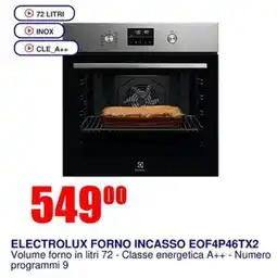 Trony ELECTROLUX FORNO INCASSO EOF4P46TX2 offerta