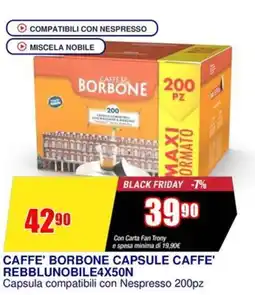 Trony Caffe' borbone capsule caffe' REBBLUNOBILE4X50N offerta