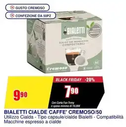 Trony Bialetti cialde caffe' cremoso/50 offerta