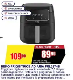 Trony BEKO FRIGGITRICE AD ARIA FRL3374B offerta