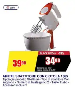 Trony Ariete sbattitore con ciotola 1565 offerta