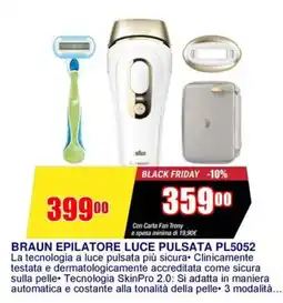 Trony BRAUN EPILATORE LUCE PULSATA PL5052 offerta