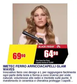 Trony Imetec ferro arricciacapelli glam waves offerta