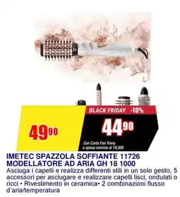 Trony Imetec spazzola soffiante 11726 modellatore ad aria GH 18 1000 offerta