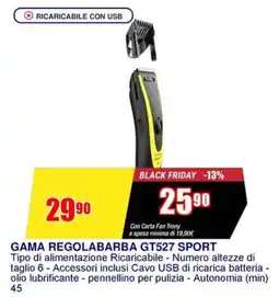 Trony GAMA REGOLABARBA GT527 SPORT offerta