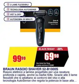 Trony BRAUN RASOIO SHAVER 52-B1000S offerta