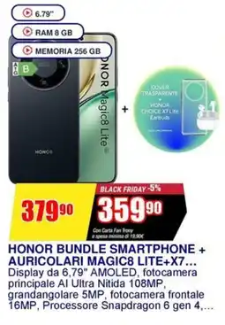 Trony HONOR BUNDLE SMARTPHONE + AURICOLARI MAGIC8 LITE+X7 offerta