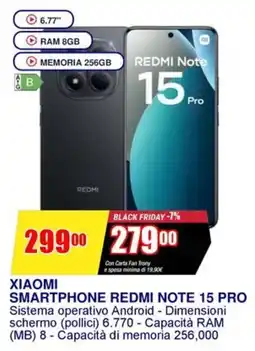 Trony XIAOMI SMARTPHONE REDMI NOTE 15 PRO offerta