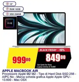 Trony Apple macbook air offerta