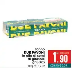 Altasfera Tonno DUE PAVONI in olio di semi di girasole offerta