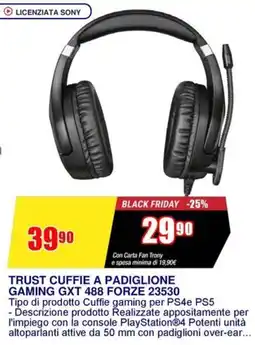 Trony TRUST CUFFIE A PADIGLIONE GAMING GXT 488 FORZE 23530 offerta
